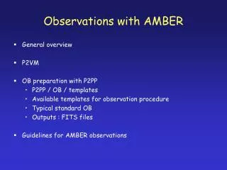 Observations with AMBER