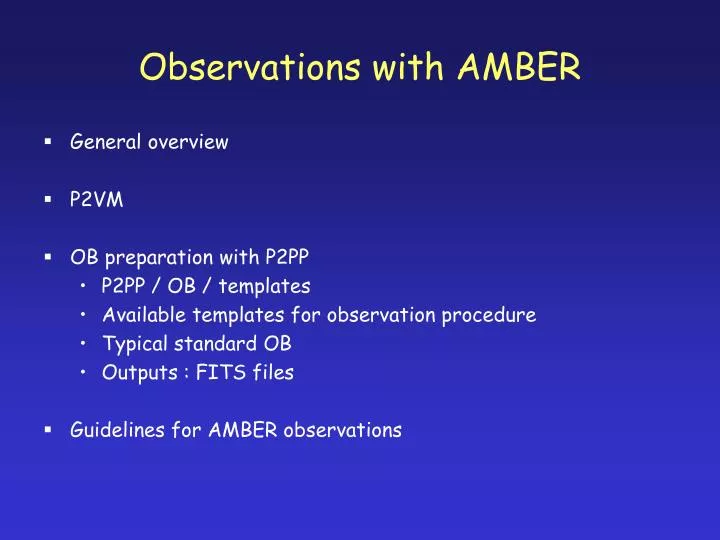 observations with amber