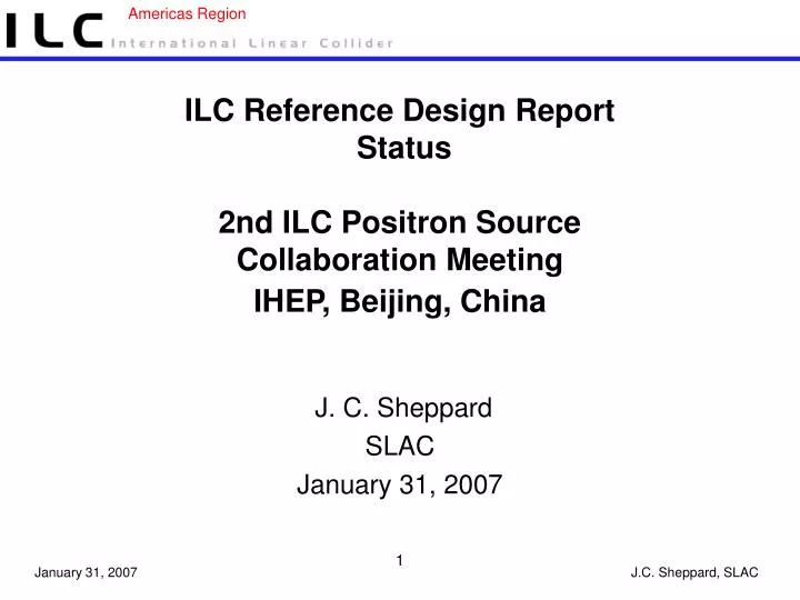 ilc reference design report status 2nd ilc positron source collaboration meeting ihep beijing china