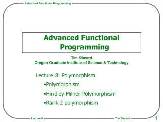 Advanced Functional Programming