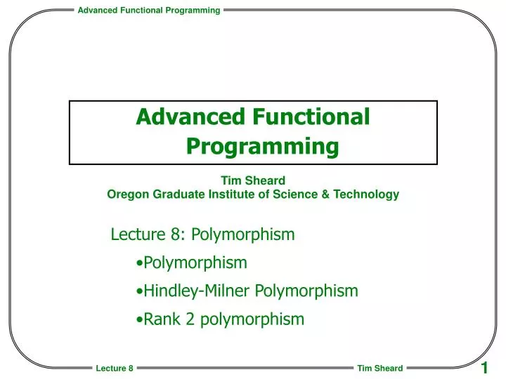 advanced functional programming