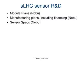 sLHC sensor R&amp;D