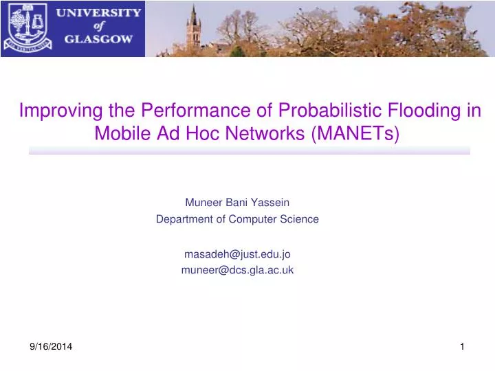 improving the performance of probabilistic flooding in mobile ad hoc networks manets