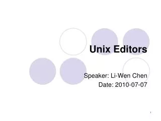 Unix Editors