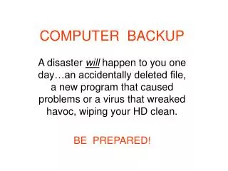 COMPUTER BACKUP