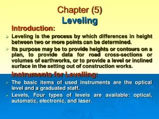 Chapter (5) Leveling