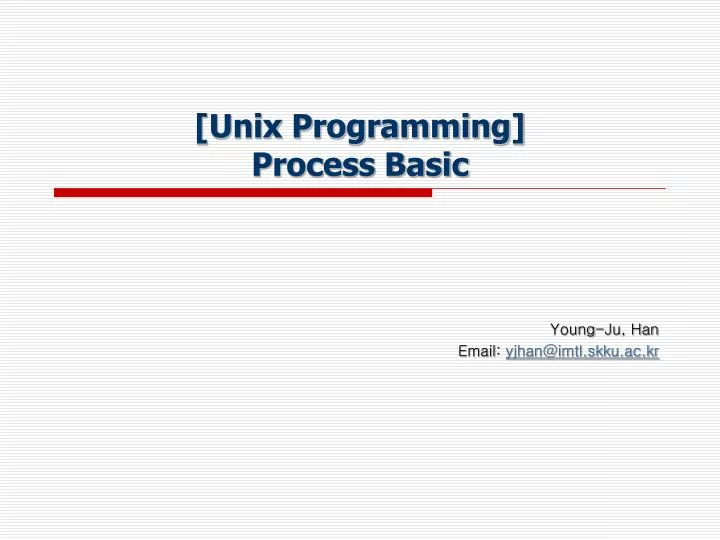 unix programming process basic