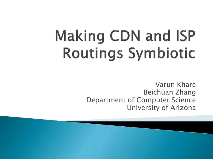 making cdn and isp routings symbiotic