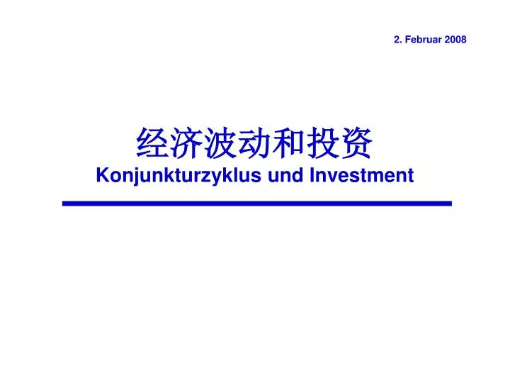 konjunkturzyklus und investment