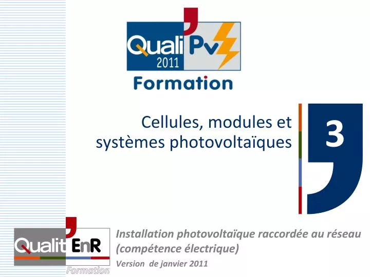 cellules modules et syst mes photovolta ques