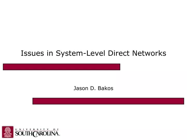 issues in system level direct networks