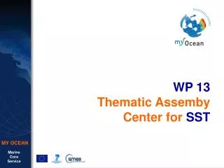 WP 13 Thematic Assemby Center for SST