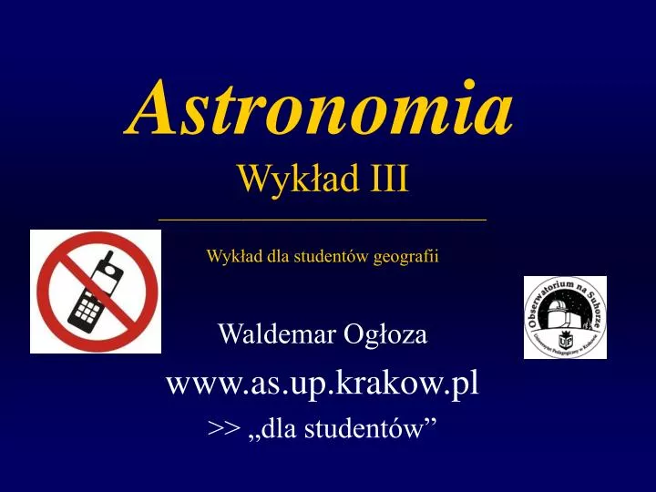 astronomia wyk ad iii wyk ad dla student w geografii