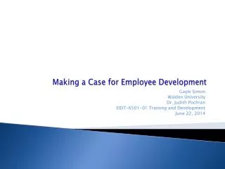 Making a Case for Employee Development