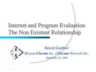 Internet and Program Evaluation The Non Existent Relationship