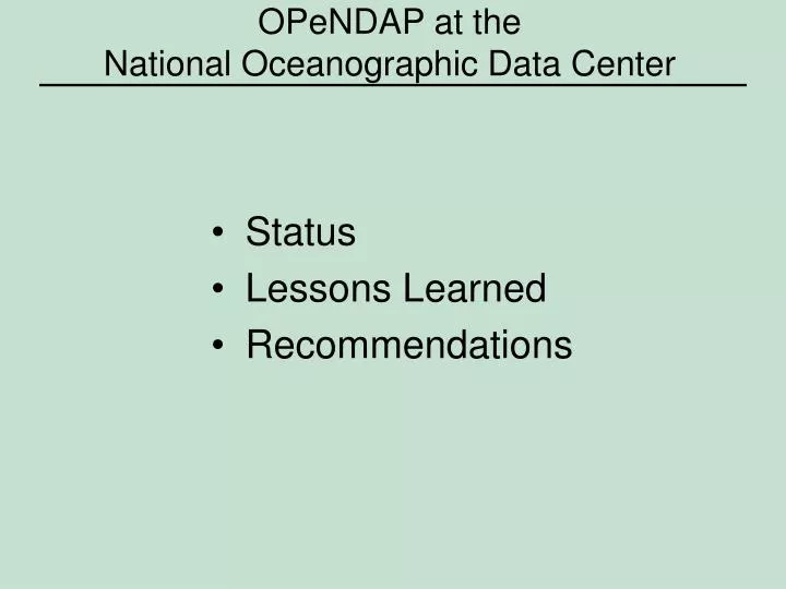 opendap at the national oceanographic data center