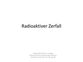 radioaktiver zerfall