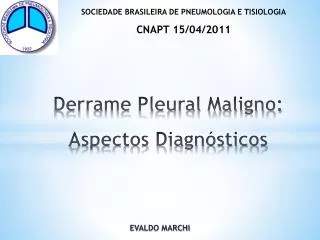 derrame pleural maligno aspectos diagn sticos