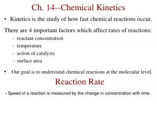 Ch. 14--Chemical Kinetics