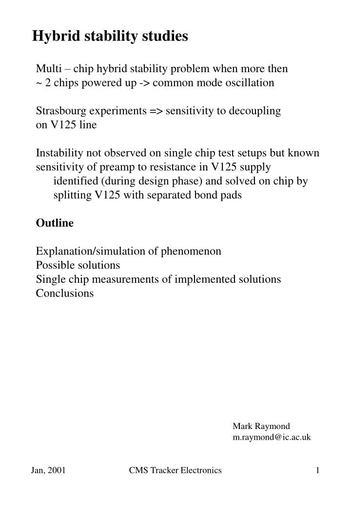 powerpoint presentation on stability studies