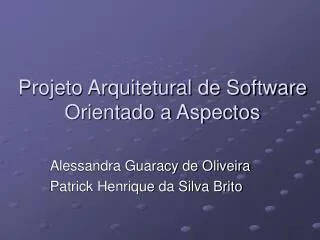 projeto arquitetural de software orientado a aspectos