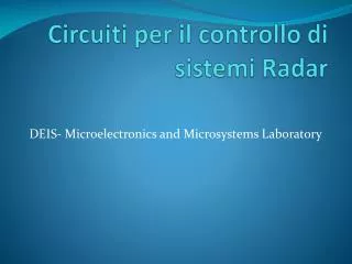 circuiti per il controllo di sistemi radar