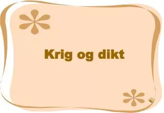 krig og dikt