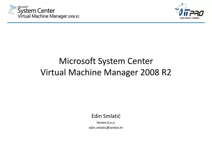 microsoft system center virtual machine manager 2008 r2