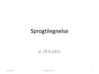 sprogtilegnelse