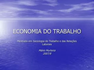 economia do trabalho
