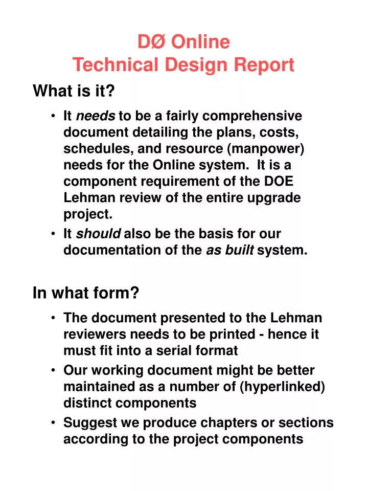 d online technical design report