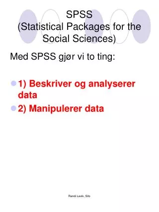 spss statistical packages for the social sciences