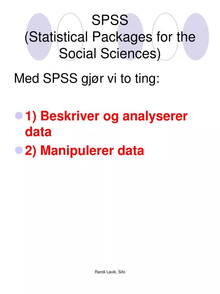 spss statistical packages for the social sciences