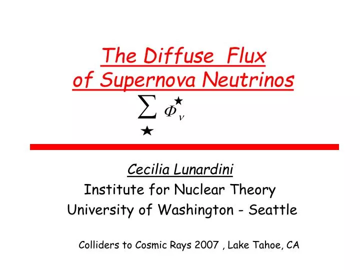the diffuse flux of supernova neutrinos