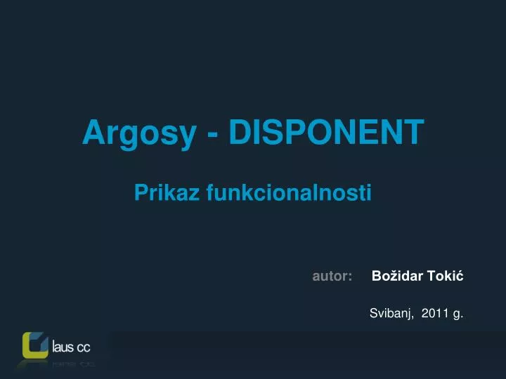 argosy disponent prikaz funkcionalnosti