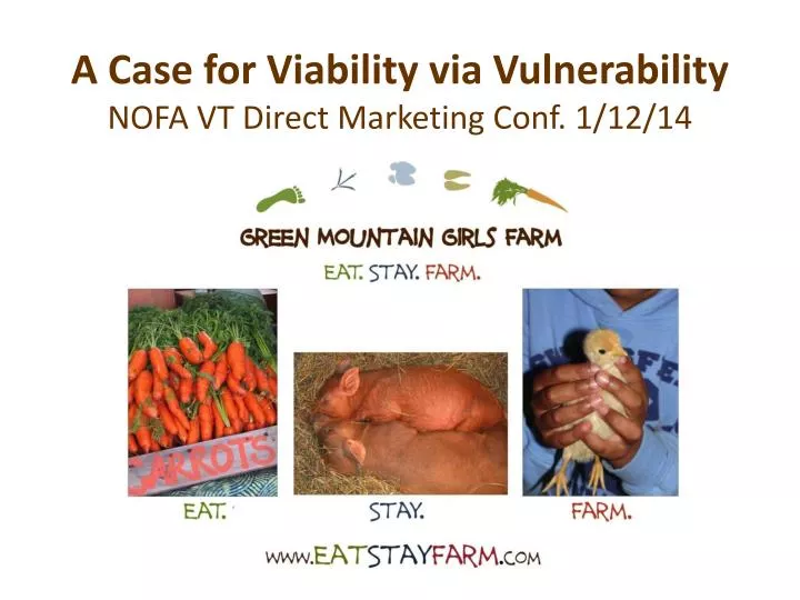 a case for viability via vulnerability nofa vt direct marketing conf 1 12 14
