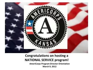 Congratulations on hosting a NATIONAL SERVICE program!