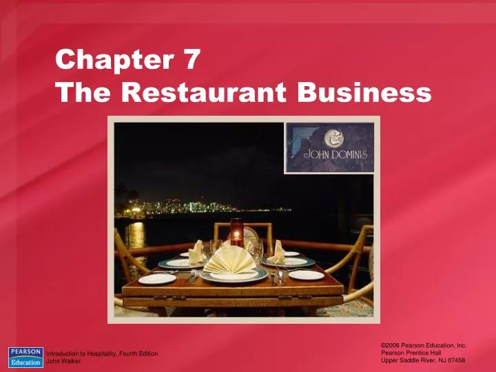 chapter 7 the restaurant business