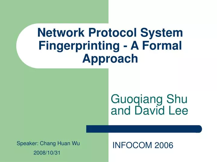 network protocol system fingerprinting a formal approach