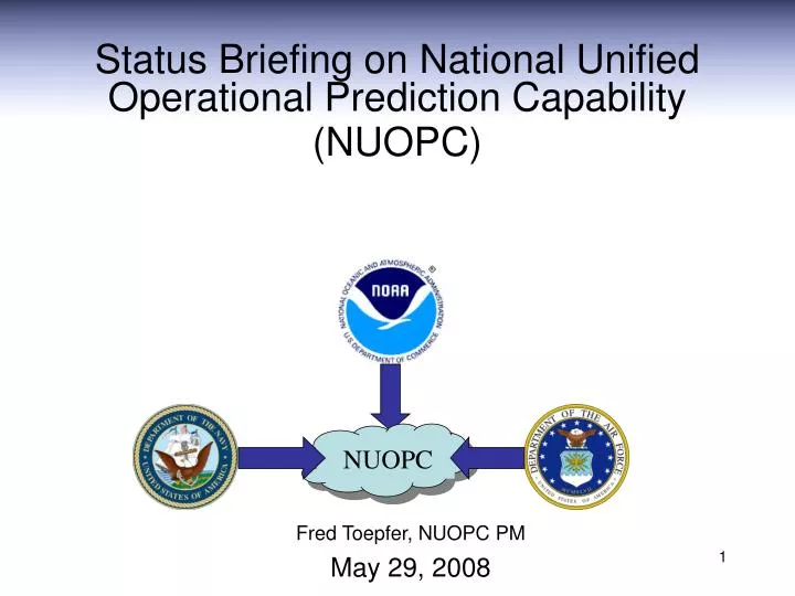 status briefing on national unified operational prediction capability nuopc
