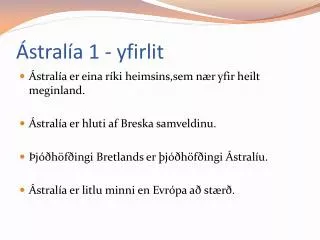 stral a 1 yfirlit