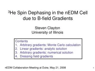 3 He Spin Dephasing in the nEDM Cell due to B-field Gradients