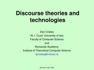 Discourse theories and technologies