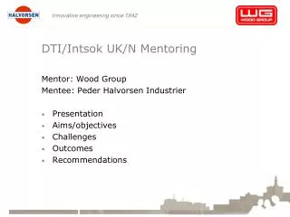 DTI/Intsok UK/N Mentoring