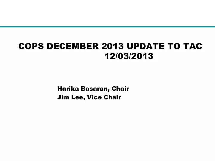 cops december 2013 update to tac 12 03 2013