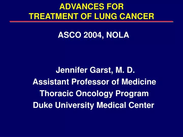 advances for treatment of lung cancer