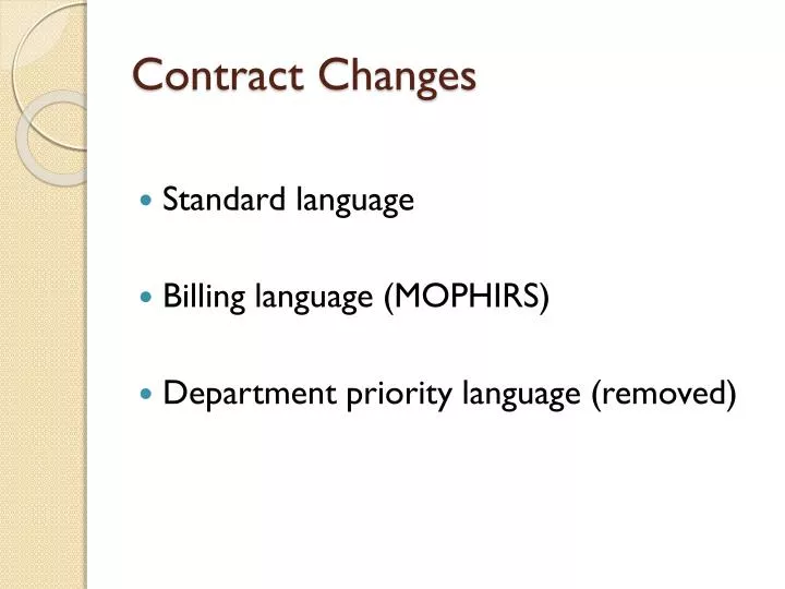 contract changes