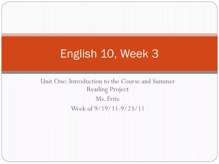 english 10 week 3