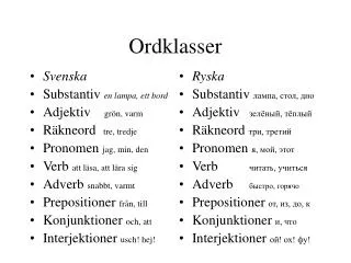 ordklasser