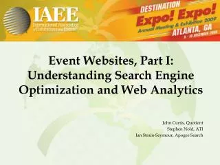 event websites part i understanding search engine optimization and web analytics